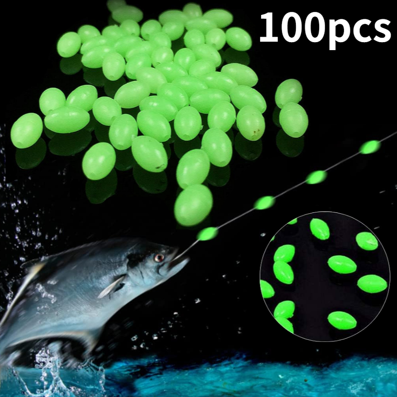 Fishing Equipment And Tools - 100pcs/lot Manik-manik Pancing Oval Bercahaya di