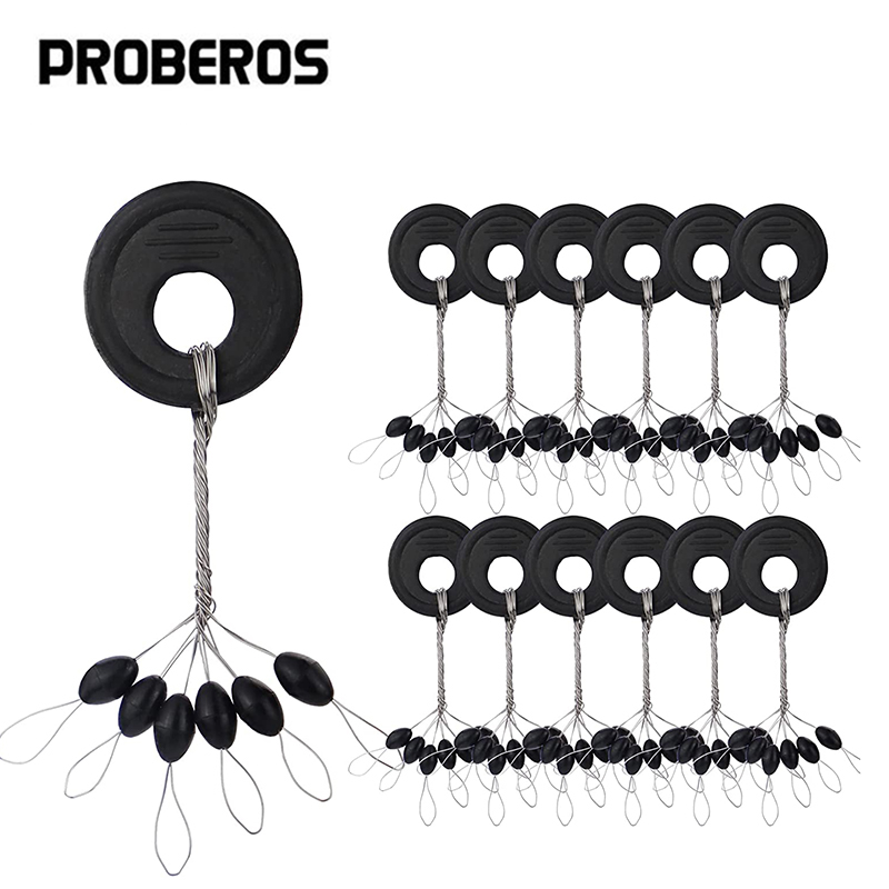 Fishing Bobber Float - PRO BEROS 60Pcs 10Set Stopper Karet