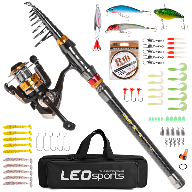 Saltwater Fishing Hook - Joran pancing serat karbon teleskopik, joran
