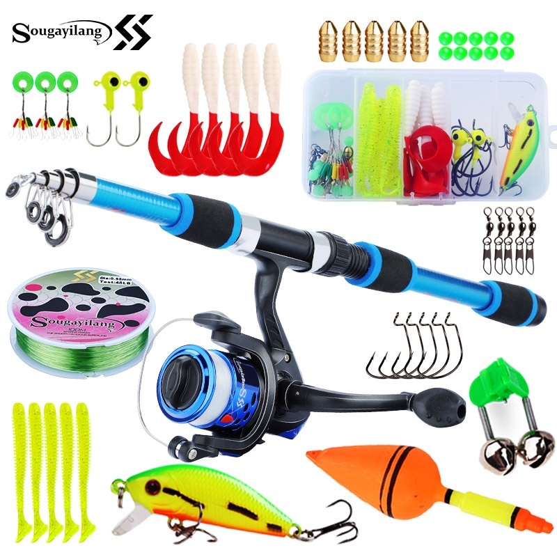 Saltwater Fishing Hook - Sougayilang Set tongkat pancing anak-anak, kit